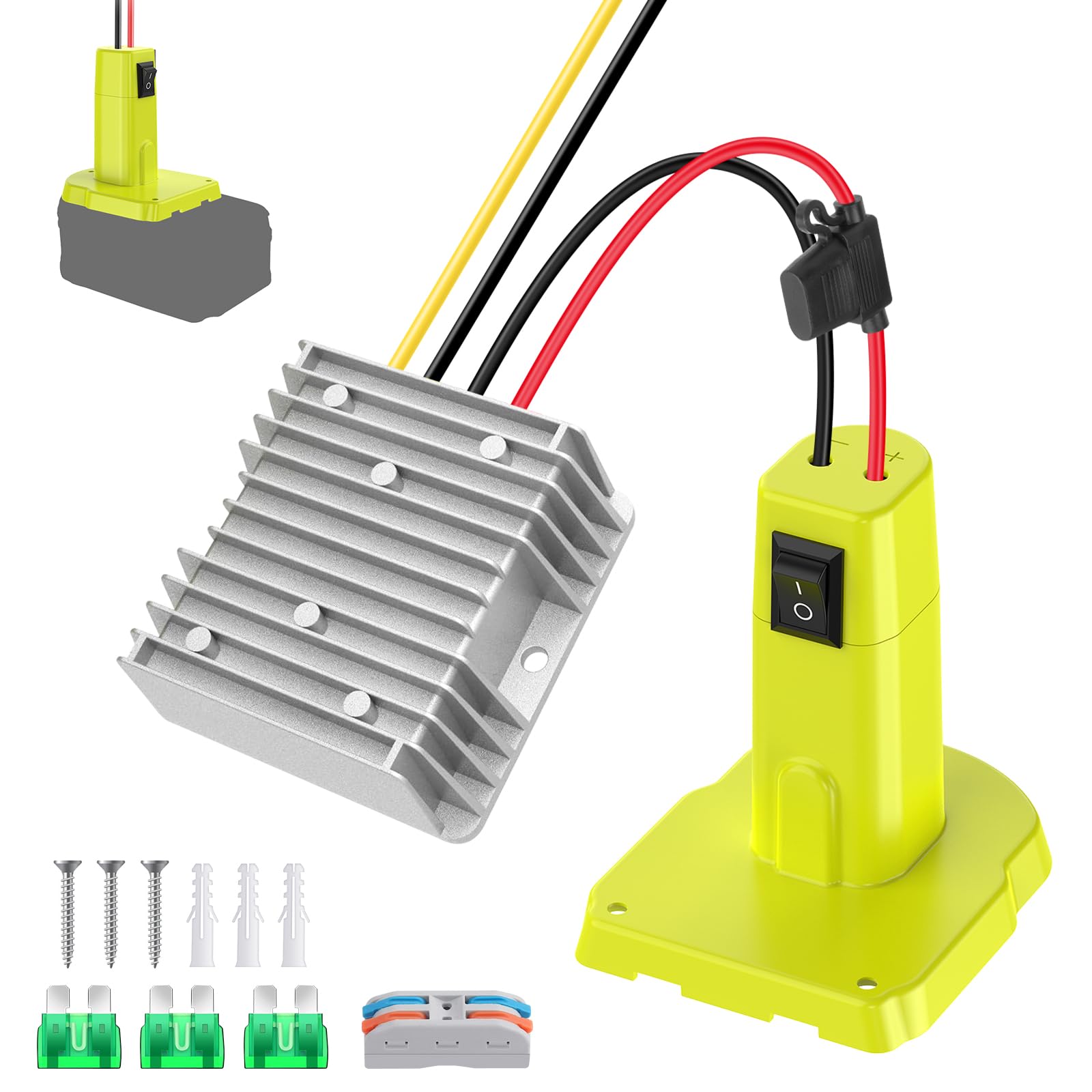 TANHEYIN 18V to 12V step-down converter setup provides stable 12V output.