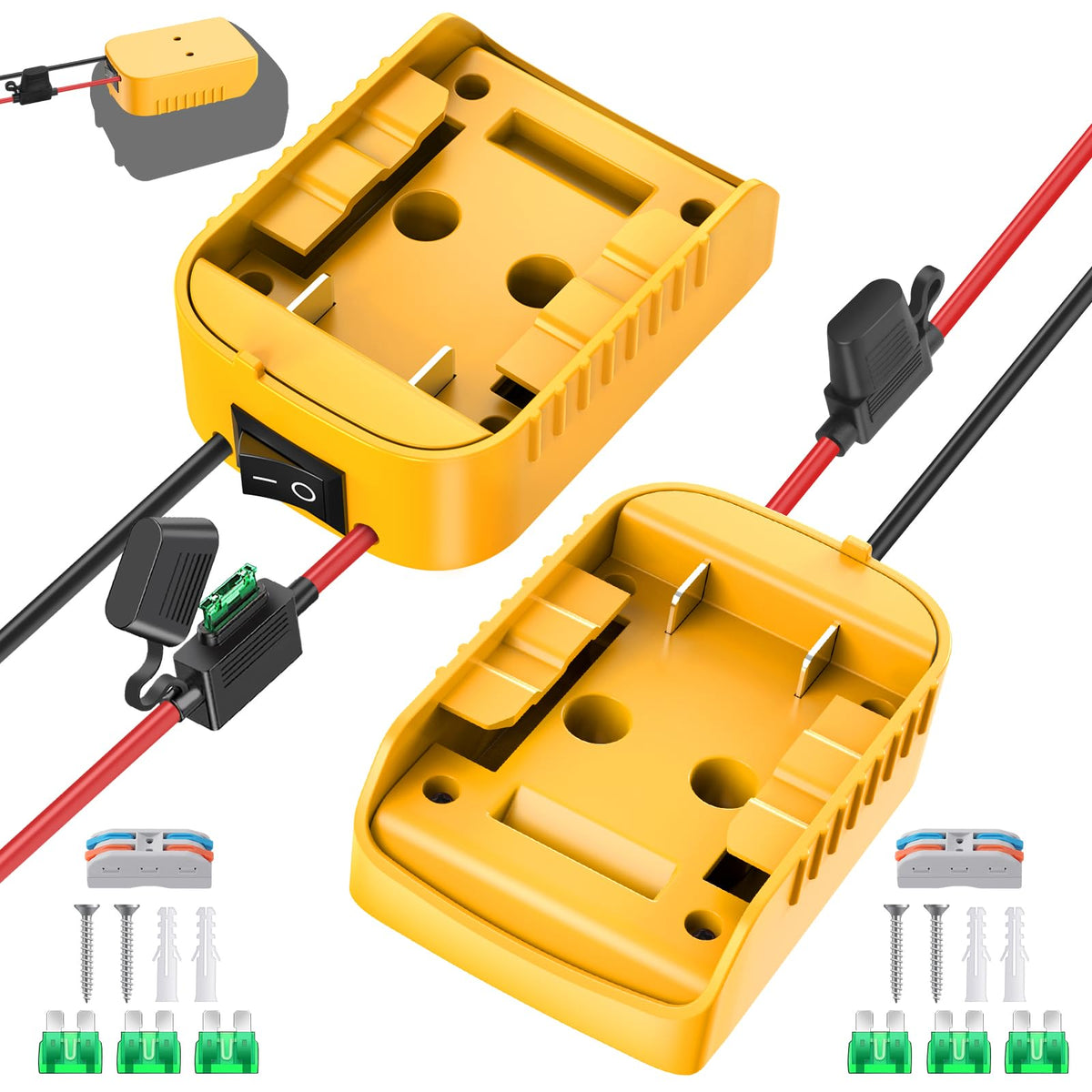 Tanheyin 2-pack battery adapter for Dewalt 20V compatibility and ride-on toys