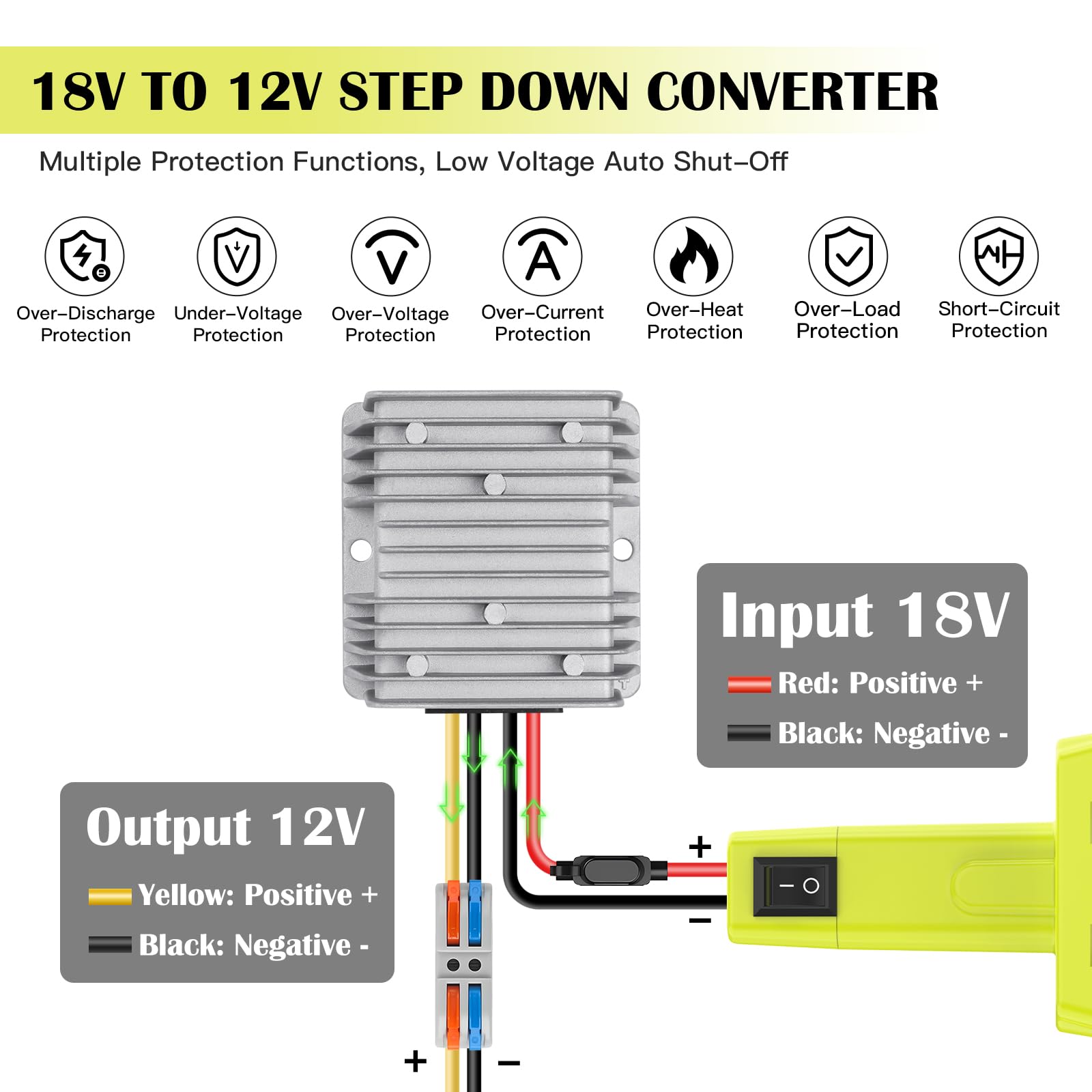 TANHEYIN auto shut-off feature prevents deep discharge, helping maintain battery life.