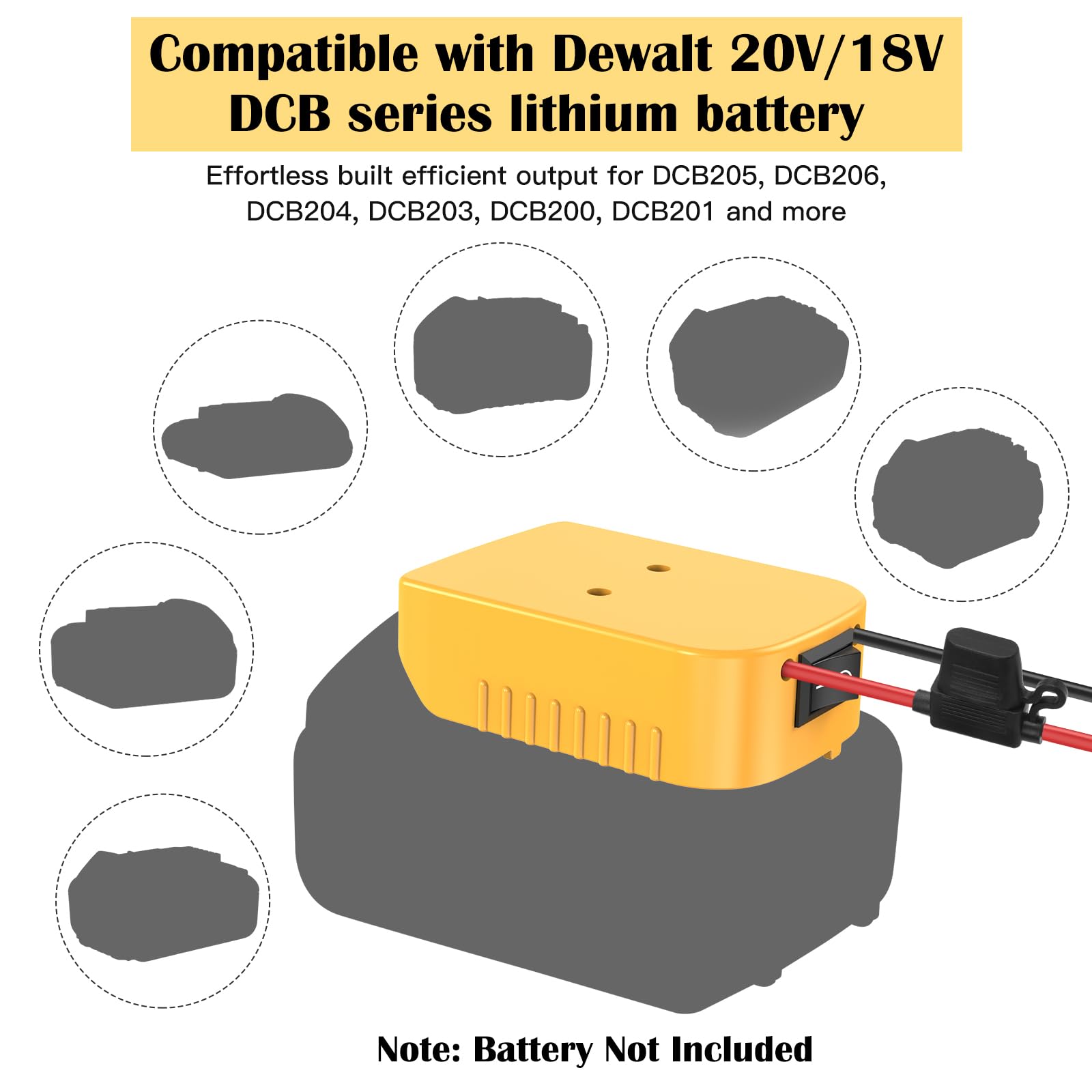 Tanheyin battery adapter with switch and fuse for safe power connections