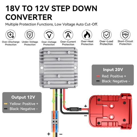 TANHEYIN buck converter with switch enabling safe 12V lighting