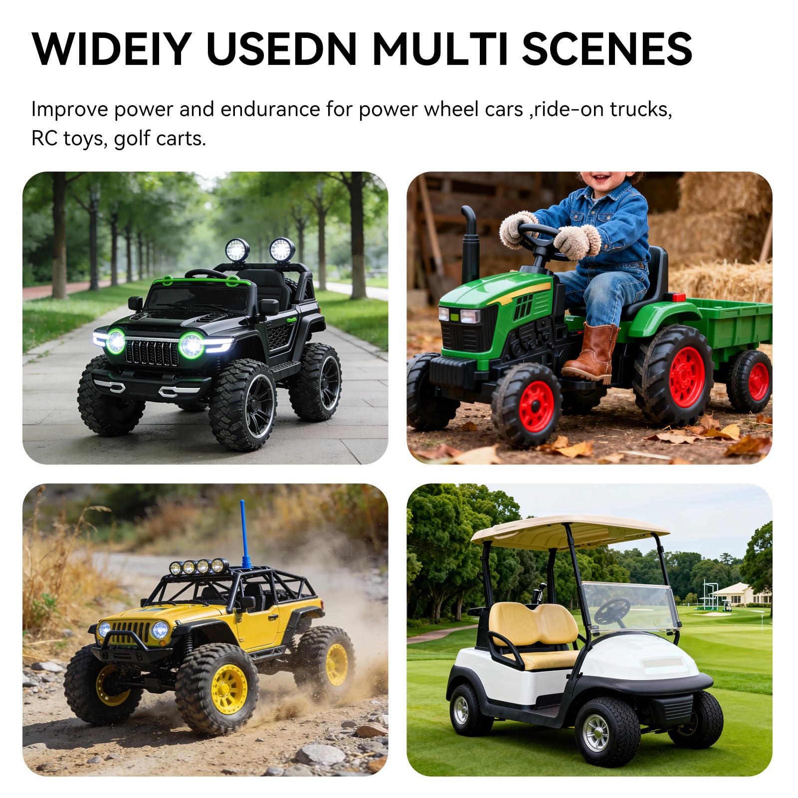 TANHEYIN ride-on toy car power setup using 12V supply