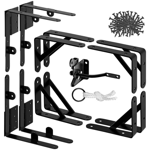 TANIVO heavy duty anti sag gate kit 90-degree bracket closeup highlighting rugged galvanized steel durability