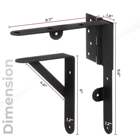 TANIVO hinges closeup on 90-degree brackets show sturdy alignment for gates
