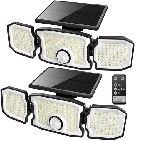 Tanlark solar lights outdoor with 3 heads for wide yard illumination