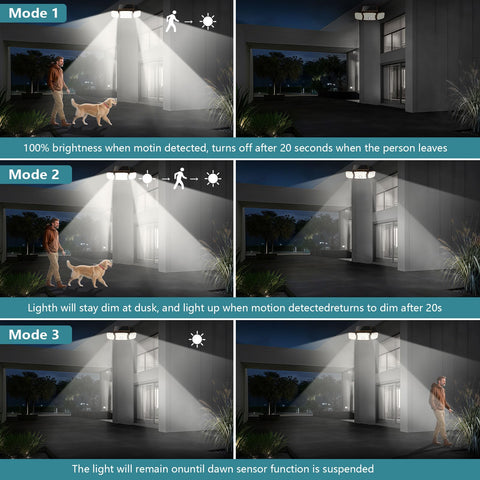 Tanlark solar lights with three heads offer flexible, broad coverage.