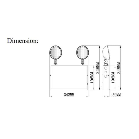 TANLUX emergency light universal voltage 120/277V for versatile wiring.