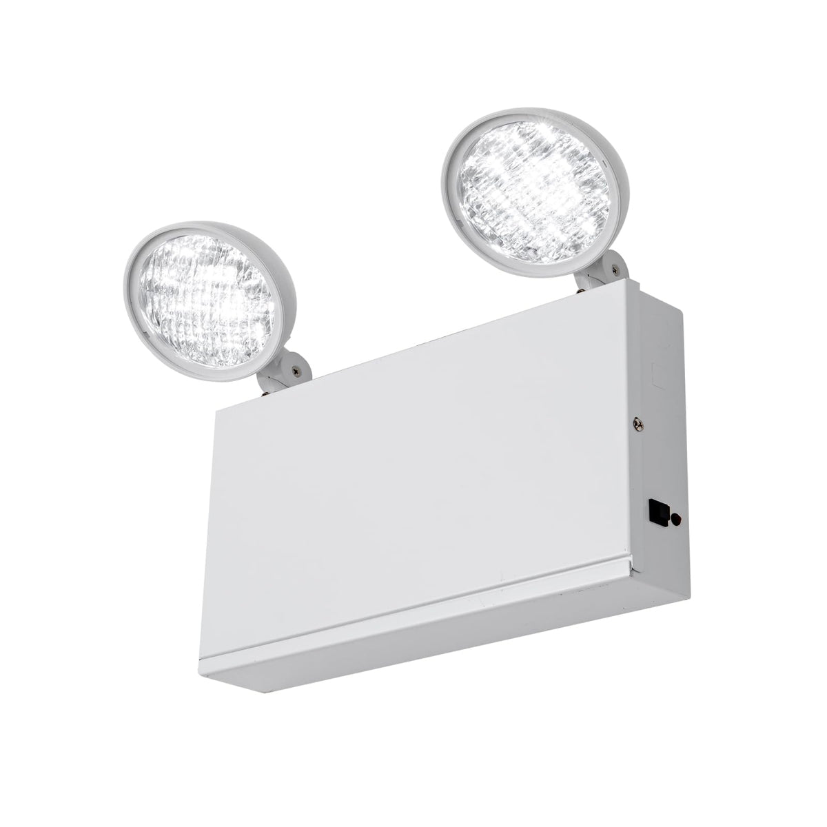 TANLUX emergency light front view with two heads for reliable guidance.