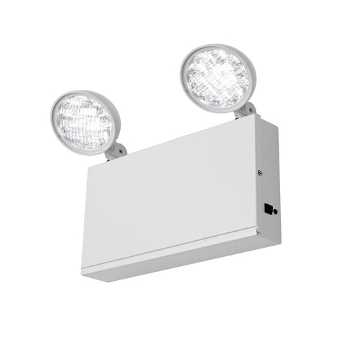 TANLUX emergency light front view with two heads for reliable guidance.