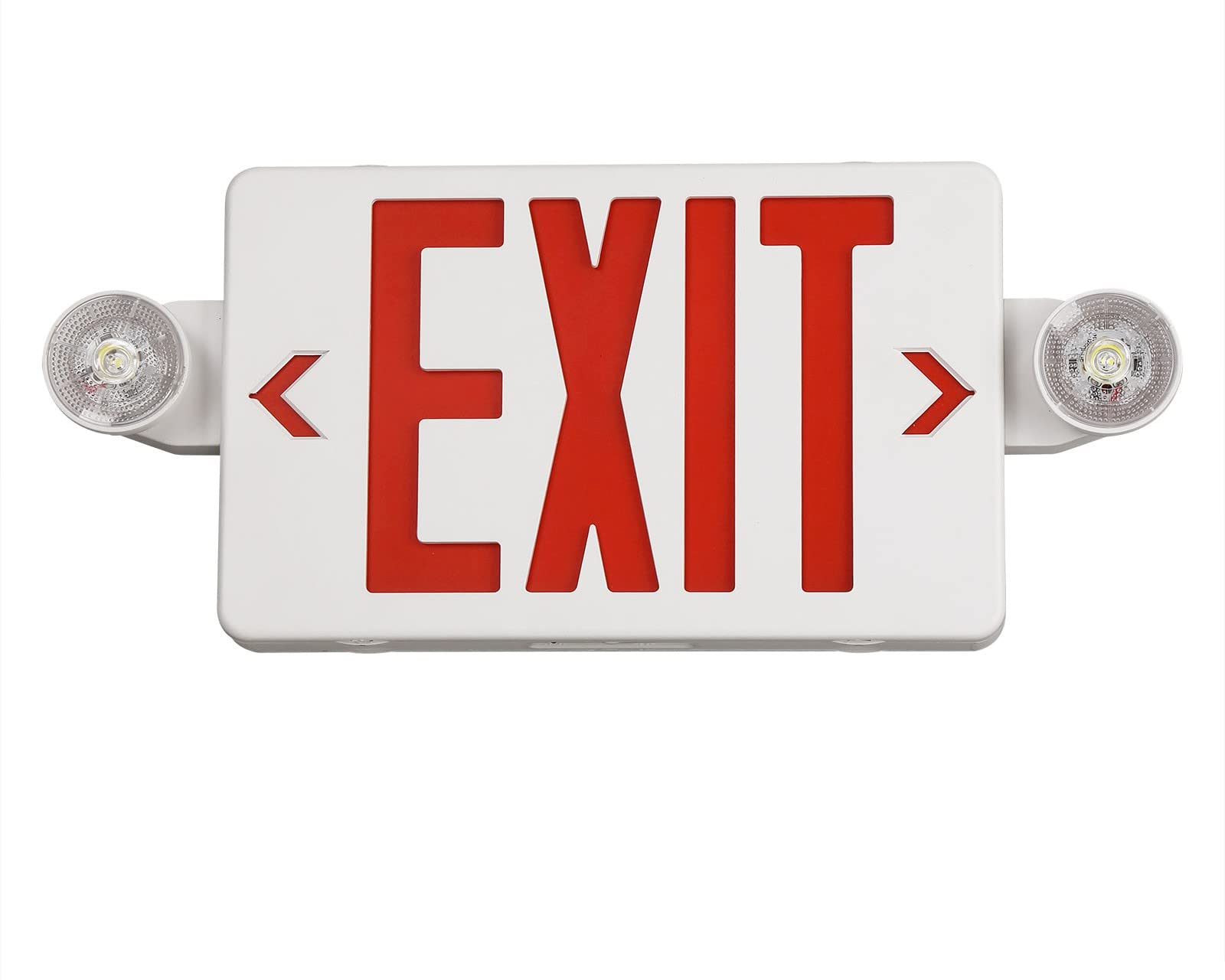 TANLUX red exit sign with emergency light for safe egress.
