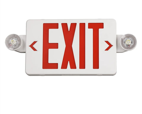 TANLUX red exit sign with emergency light for safe egress.