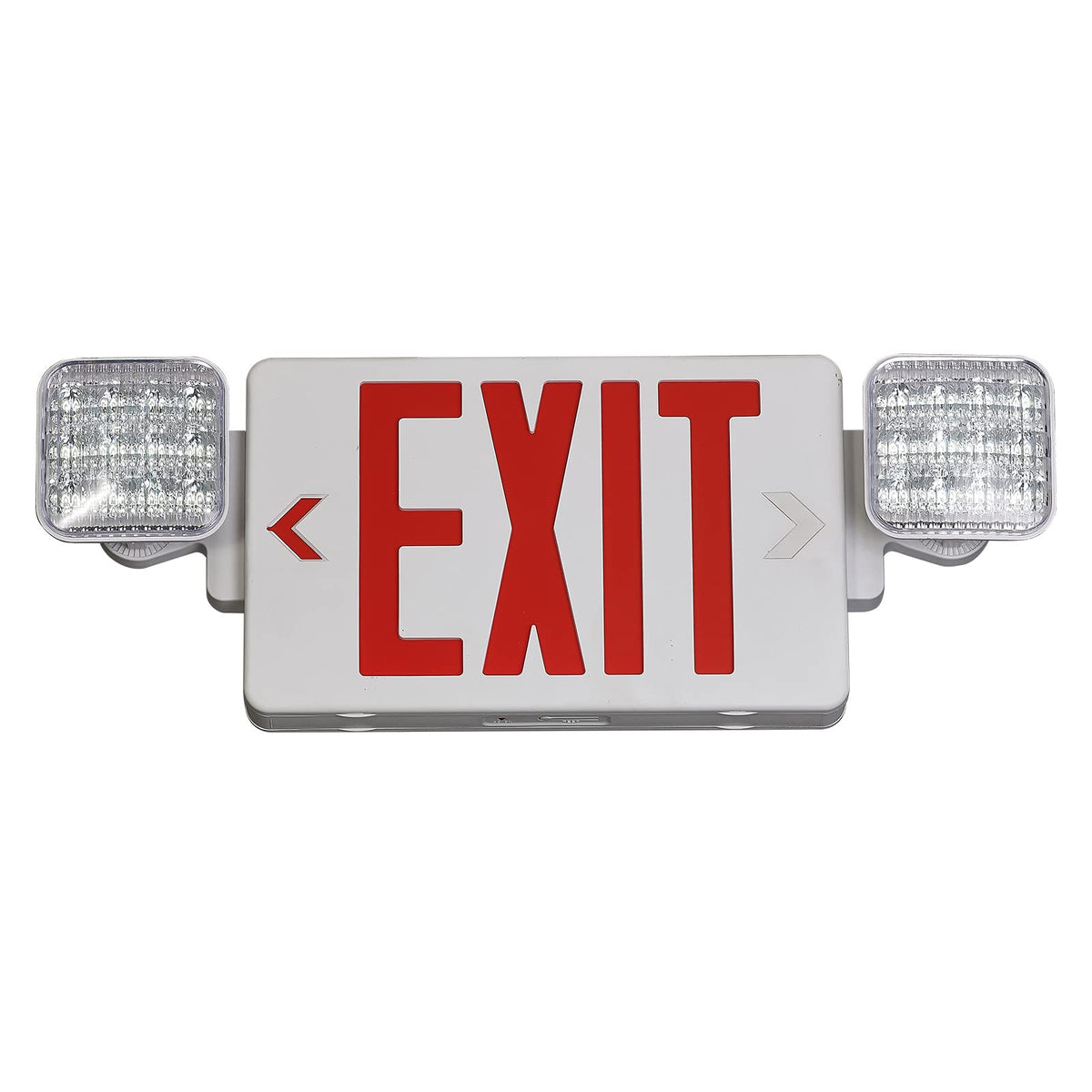 TANLUX red exit sign with emergency lights offering high visibility for safe egress