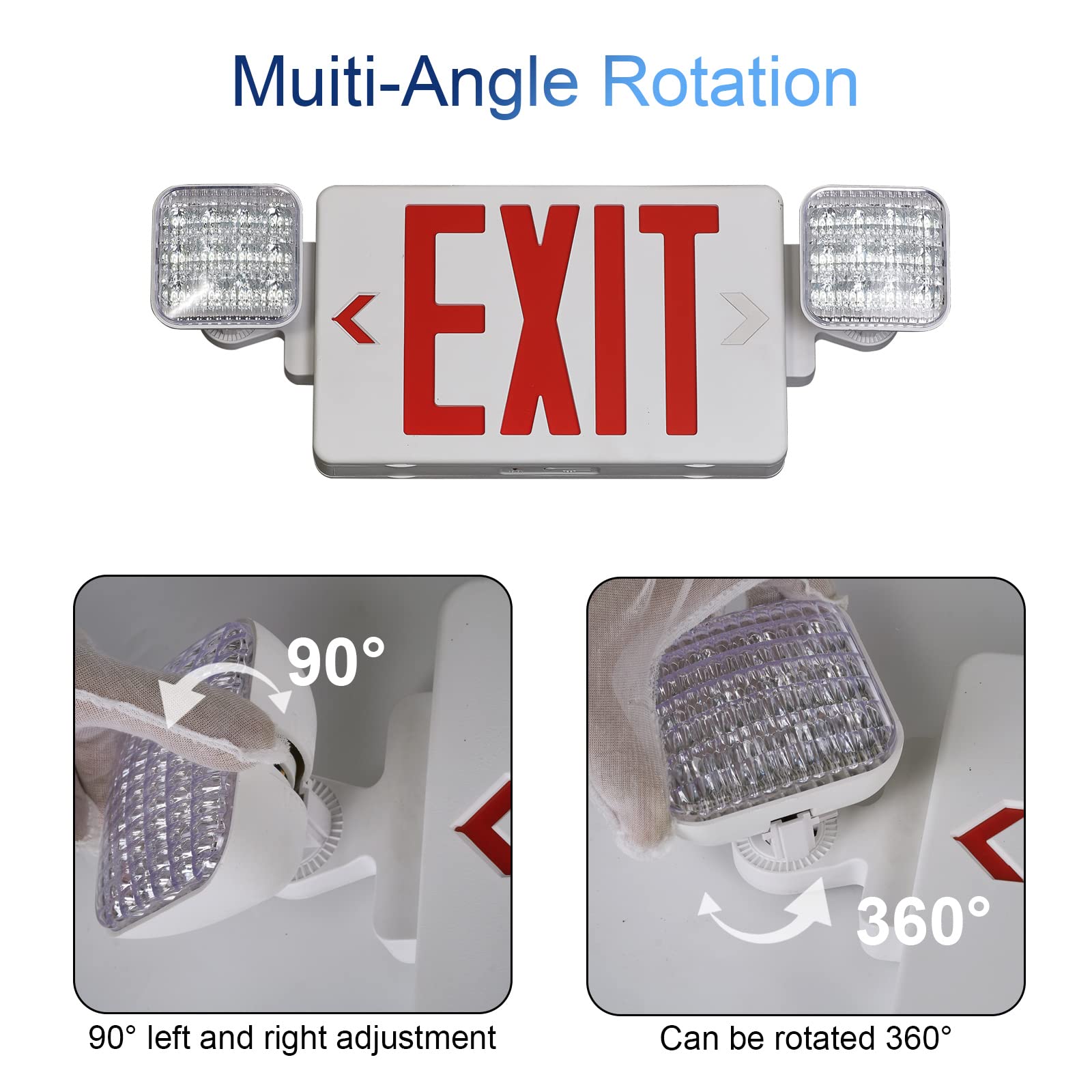 TANLUX red exit sign is UL listed for safety compliance.