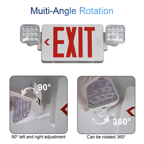 TANLUX red exit sign is UL listed for safety compliance.