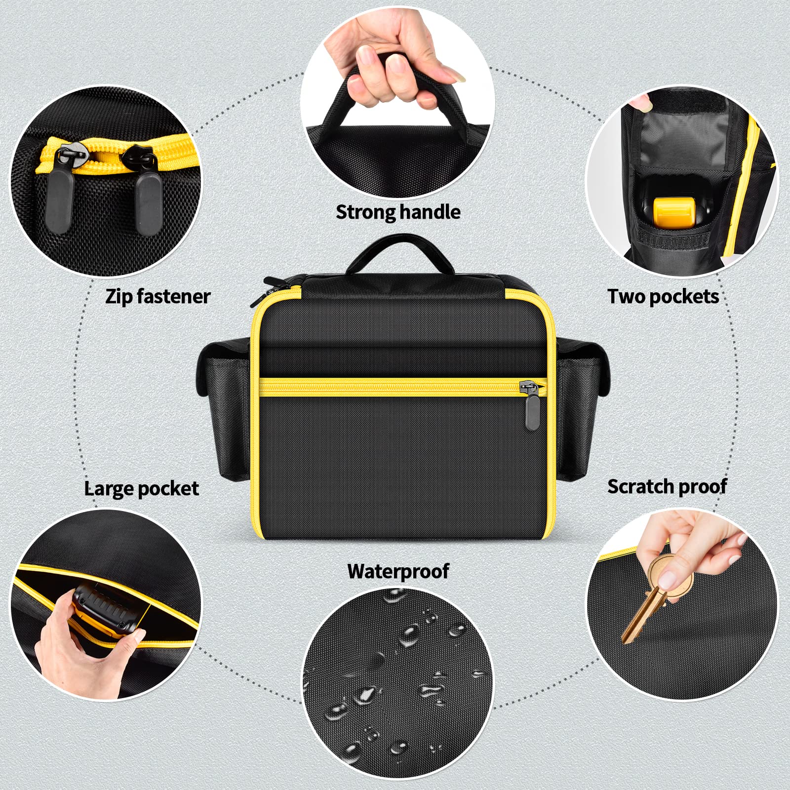 Tanmqin case interior pocket layout keeps chargers and hoses secure.