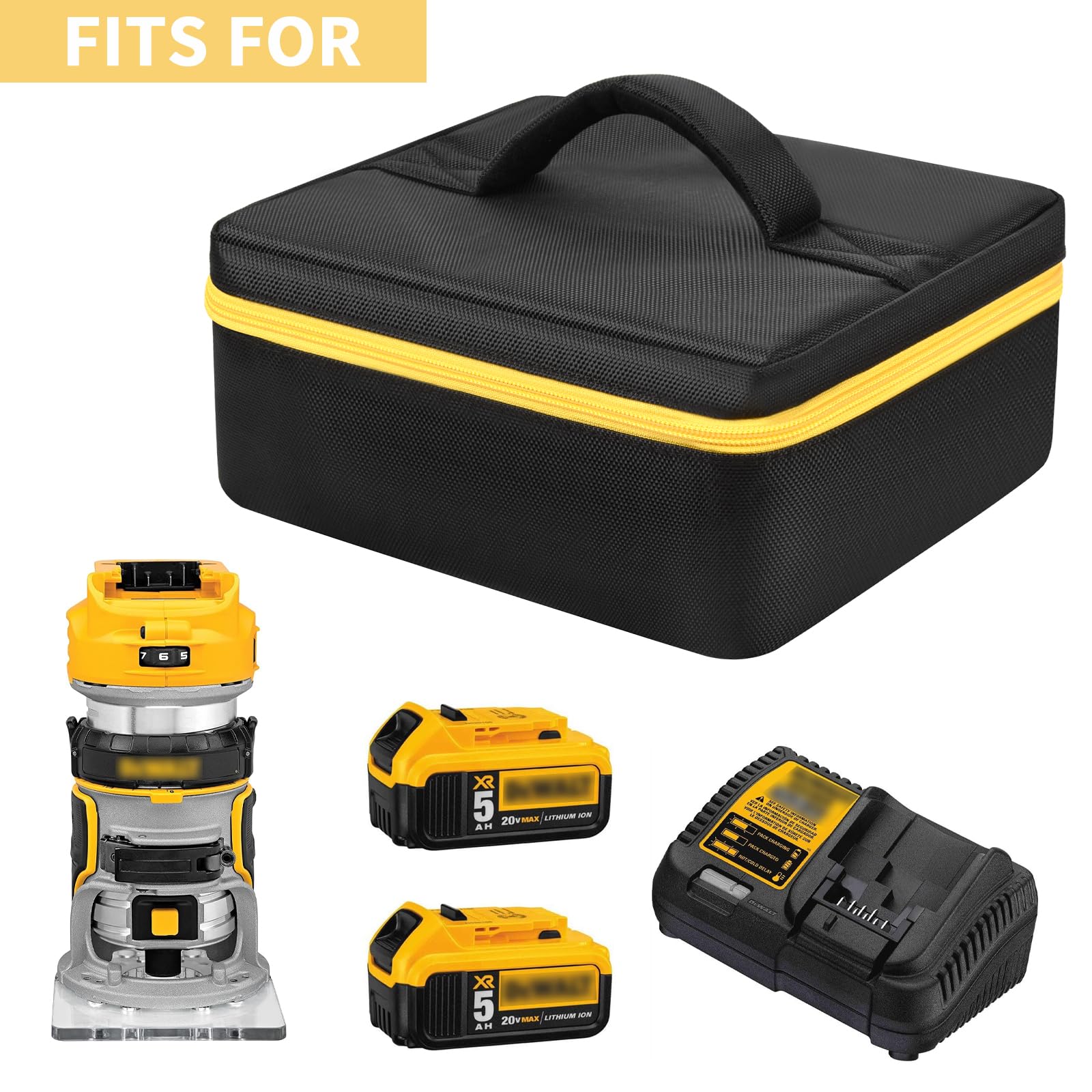 Tanmqin DEWALT interior organization keeps batteries and charger neatly separated.