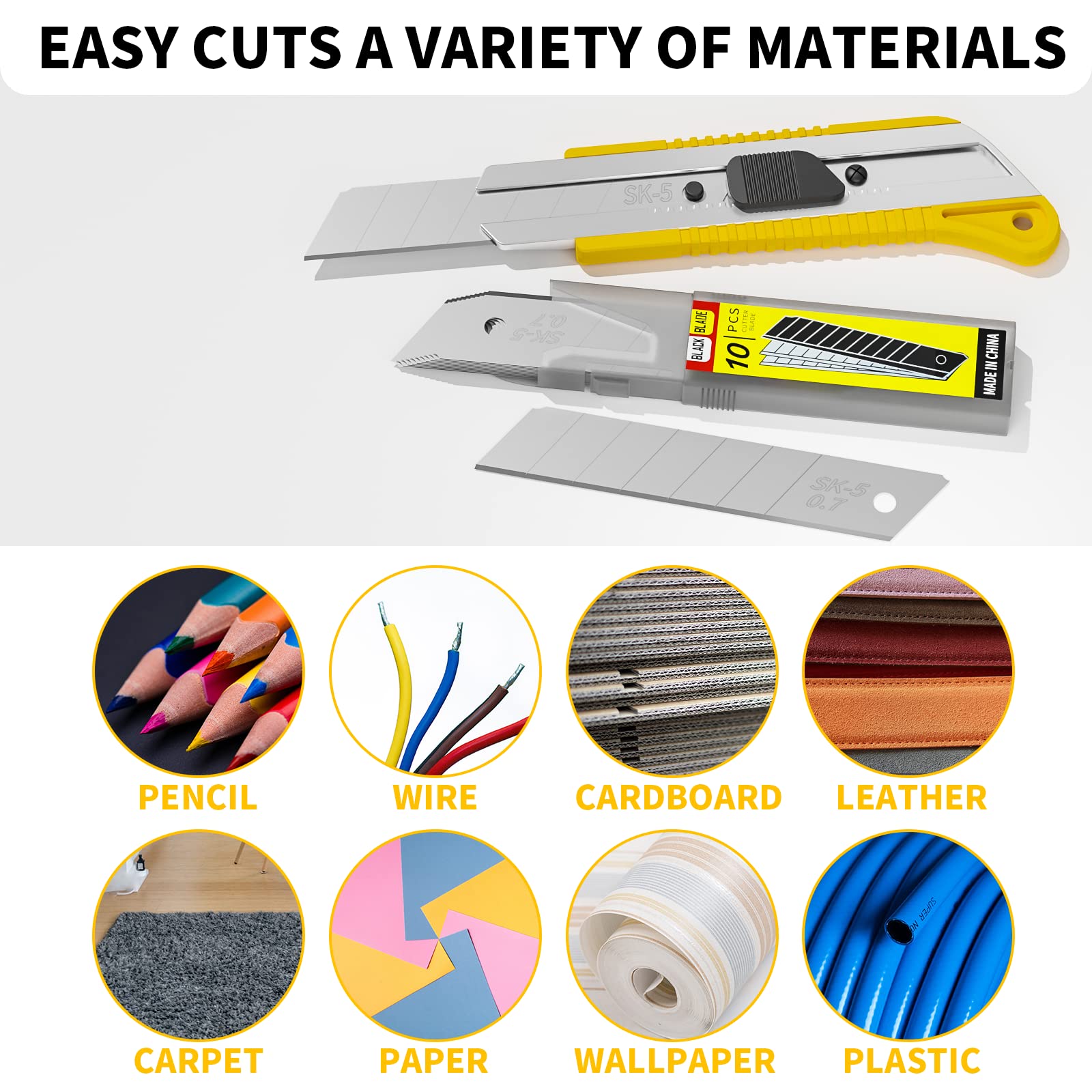 TANOSHII 25mm box-cutter blades suitable for robust material work.