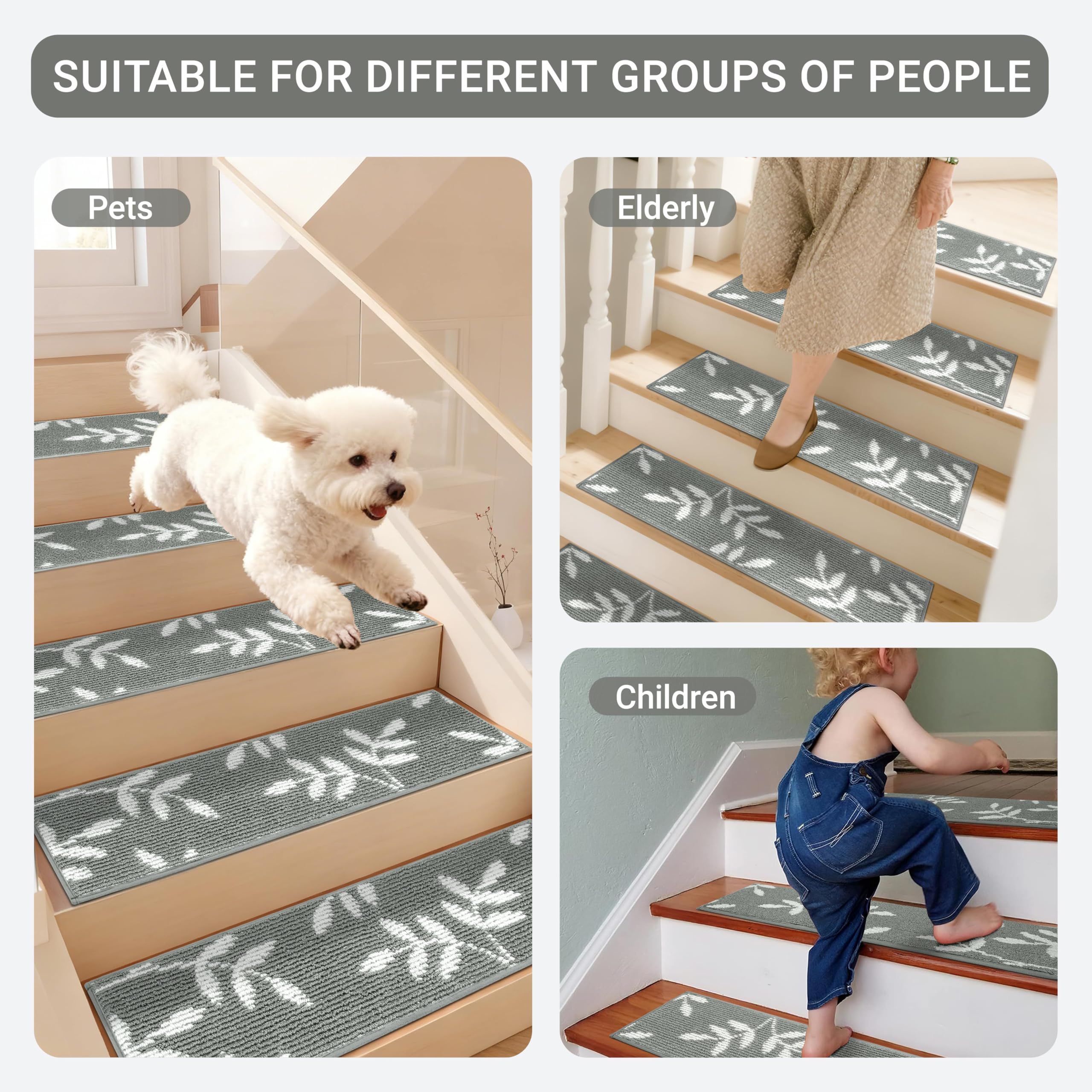 TANVILL Stair Mats machine washable for simple cleaning and reuse.