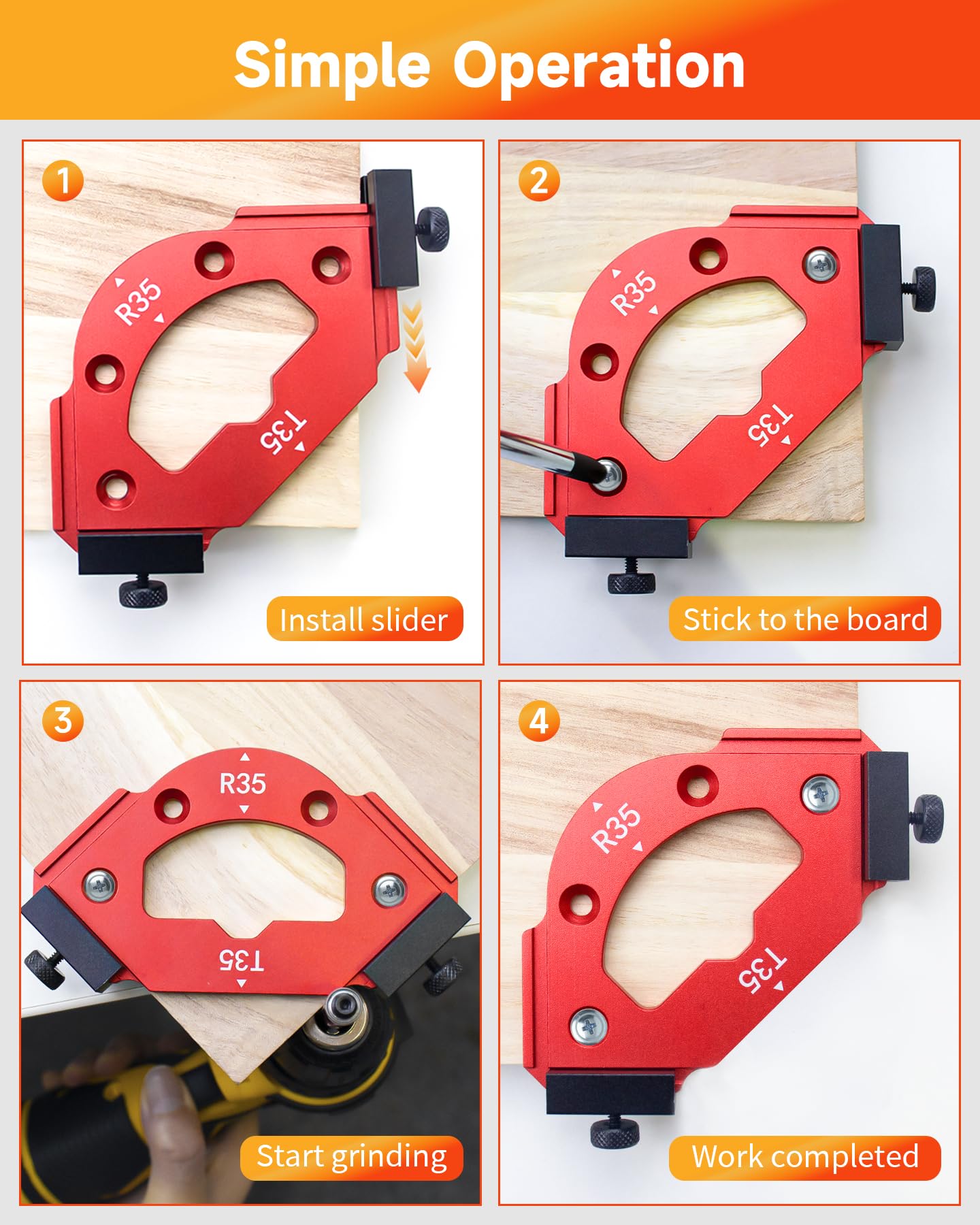 TANYO router radius template 3-in-1 function for multiple radius tasks