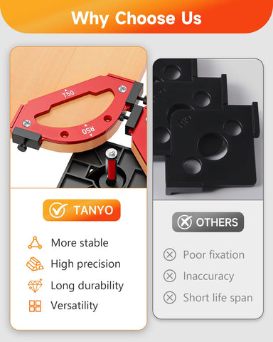 TANYO router radius template aluminum body for durability and wear resistance
