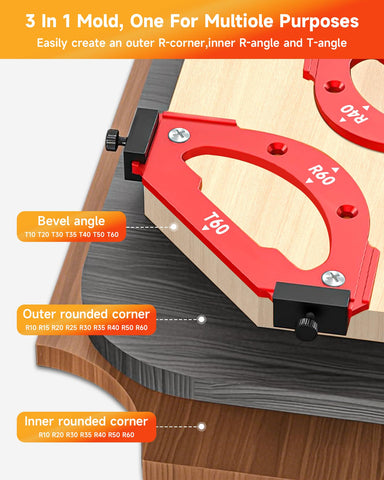 TANYO router radius template angled guide for precise oblique edges