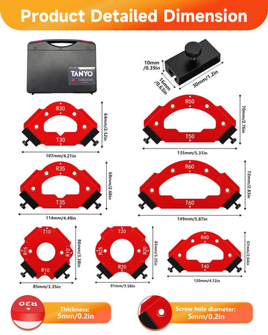 TANYO router radius template inner fillet guide for smooth inside corners