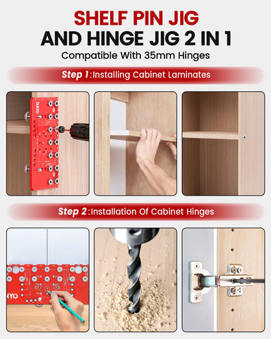 Adjustable hinge margin and offset setup for versatile cabinet projects.