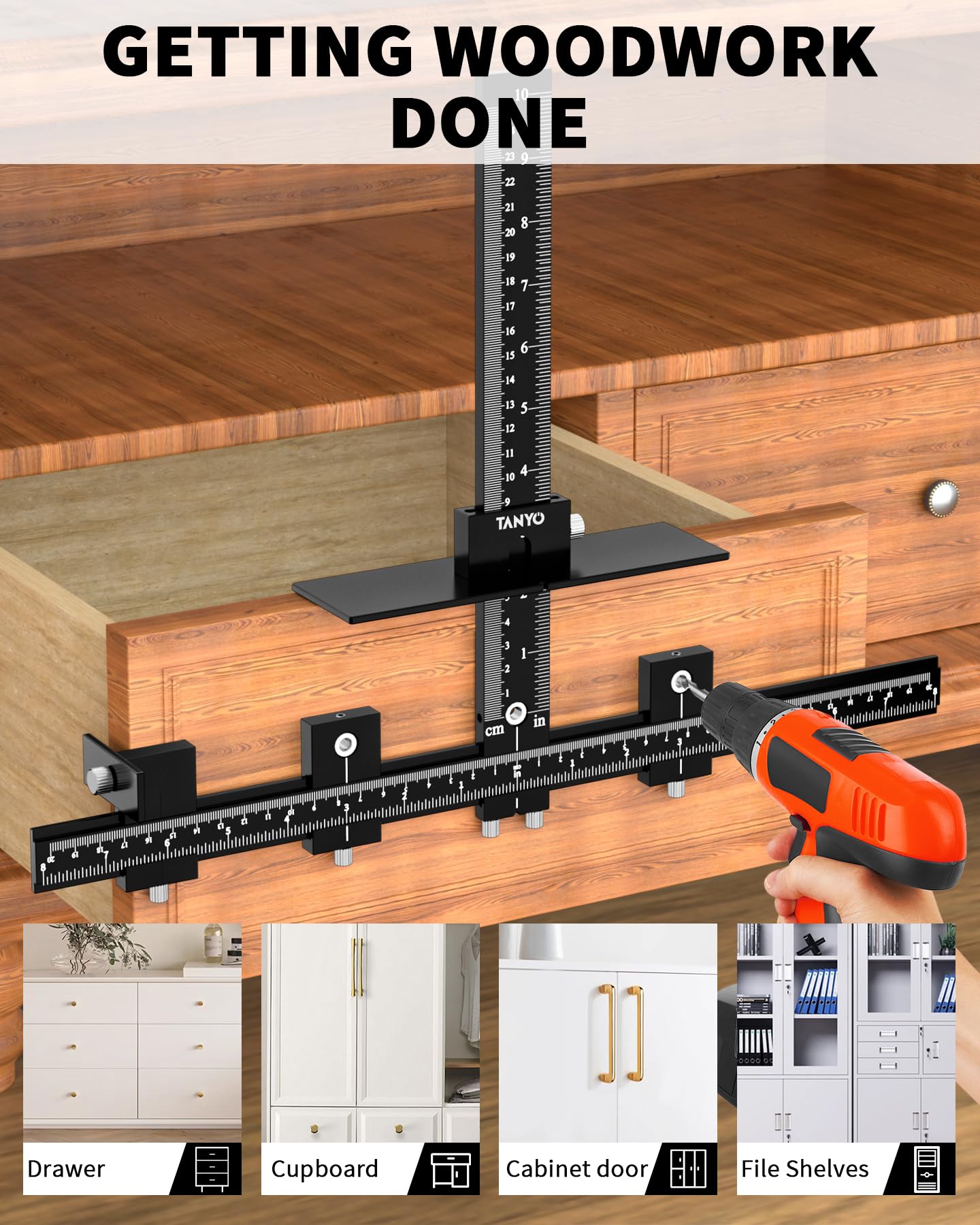 TANYO cabinet jig with standardized components and easy setup