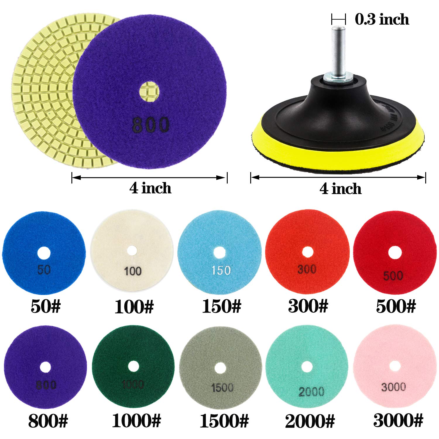 Tanzfrosch 100-grit pad refines marble with controlled abrasion.