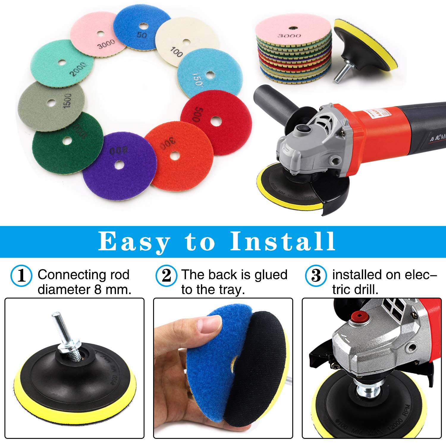 Tanzfrosch 300-grit pad for mid-level polishing on concrete surfaces.