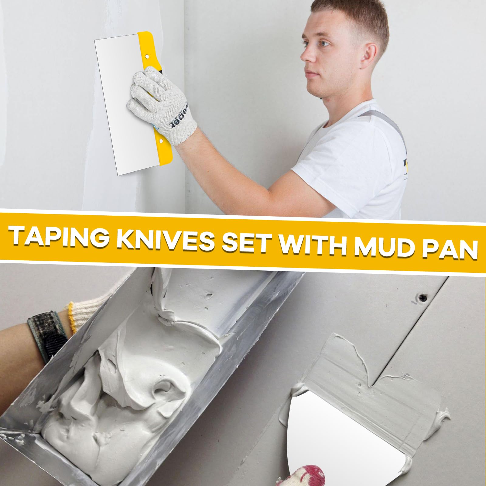 Tanzfrosch 8 inch taping knife balances control and coverage on seams