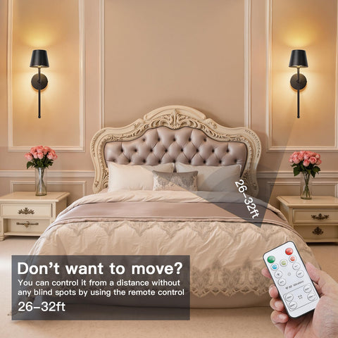 TaoFiaCo wall sconces remote control range enables easy operation