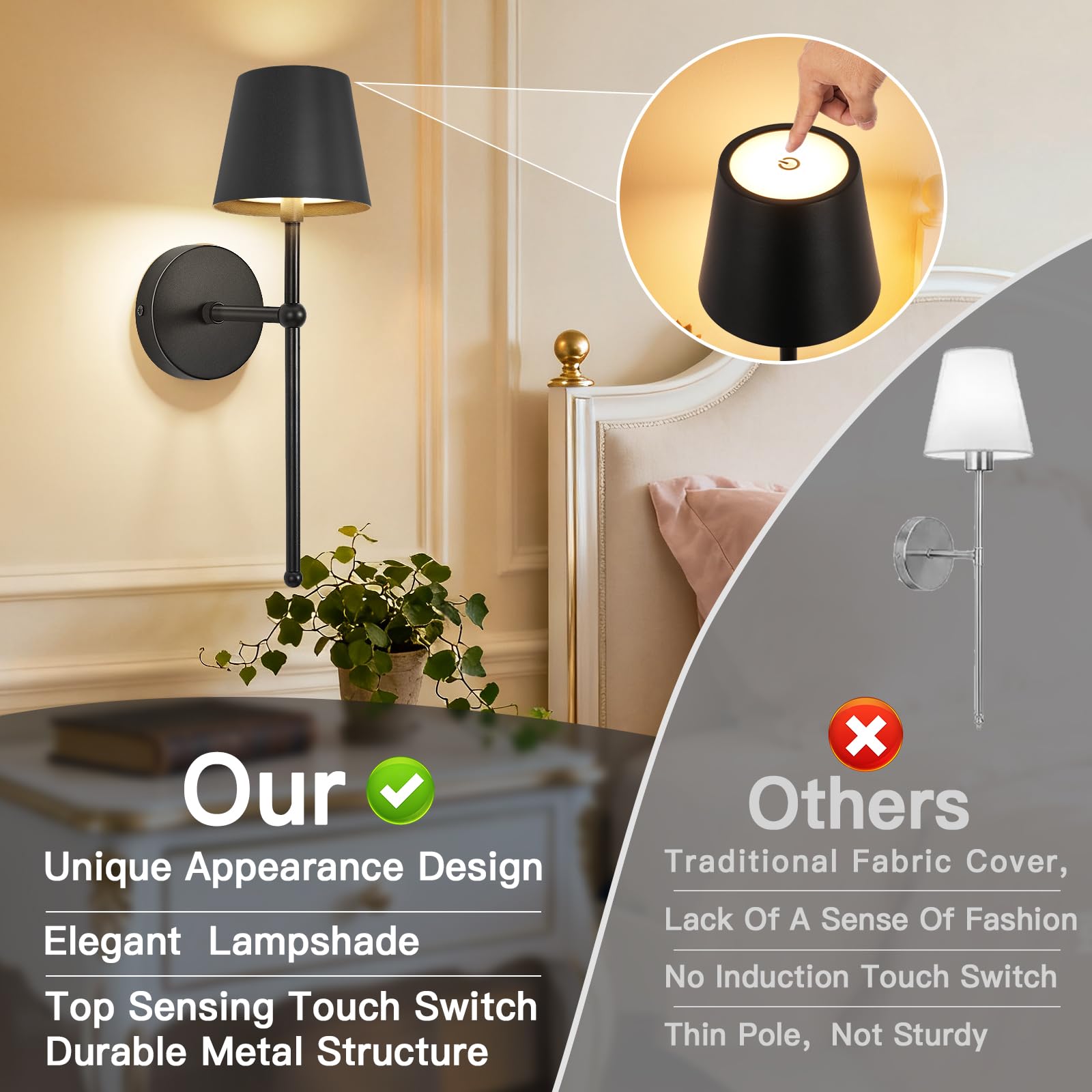 TaoFiaCo bedroom ambiance lighting with wall sconces offering warm to cool white options
