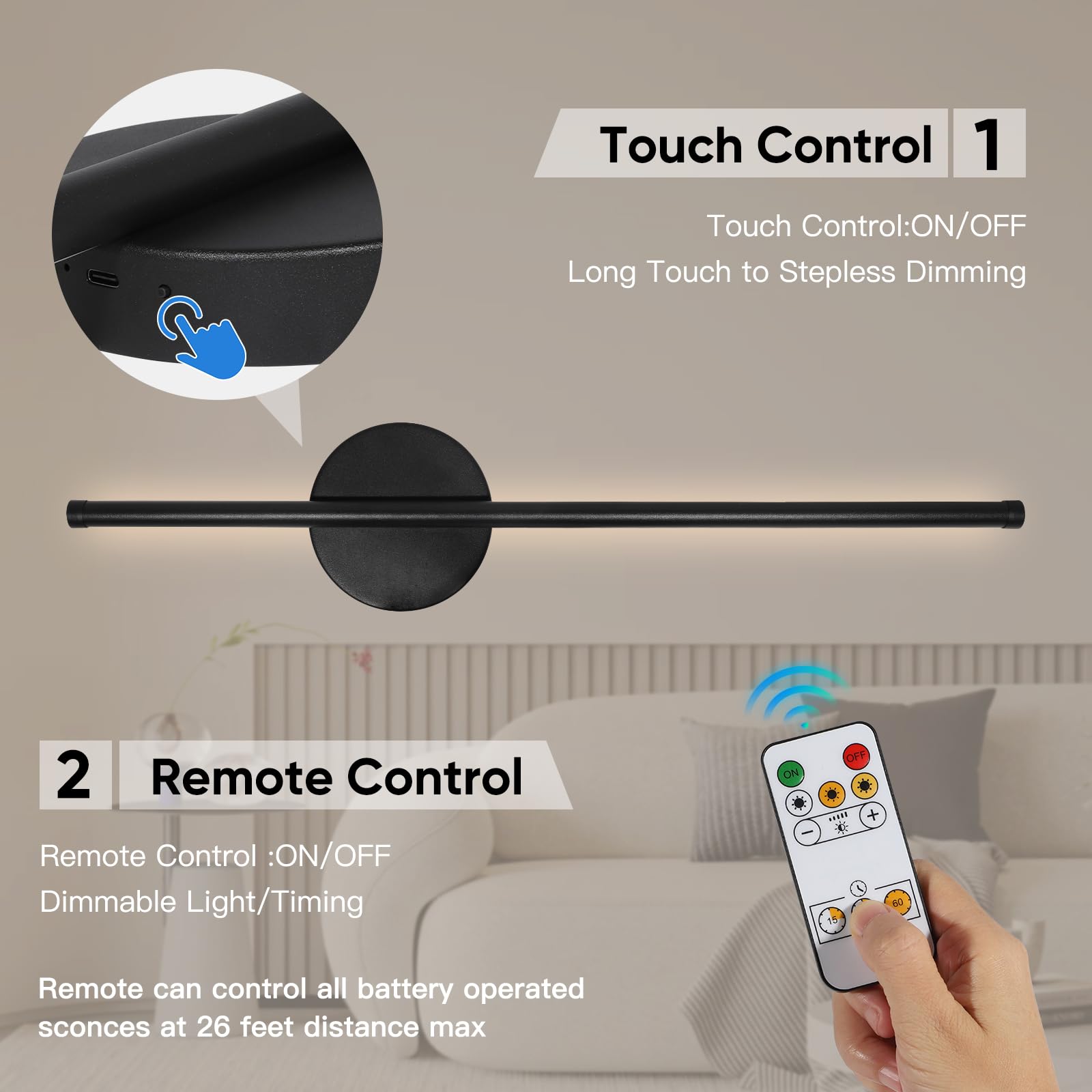 TaoFiaCo three-color temperatures let you switch from warm to cool light.