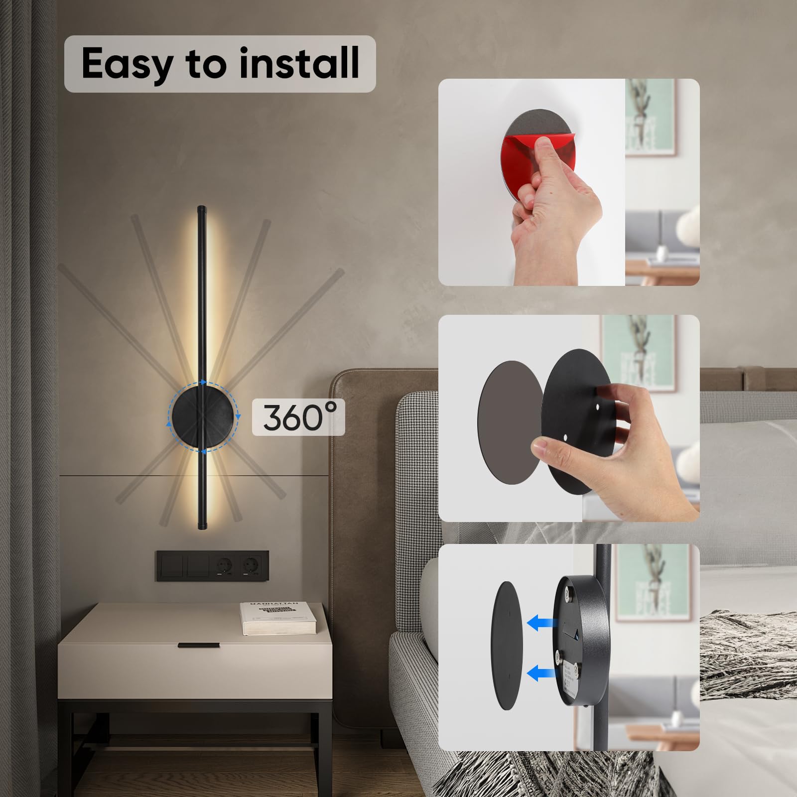TaoFiaCo wall plate option sconce with screw kit offers secure, stylish installation.