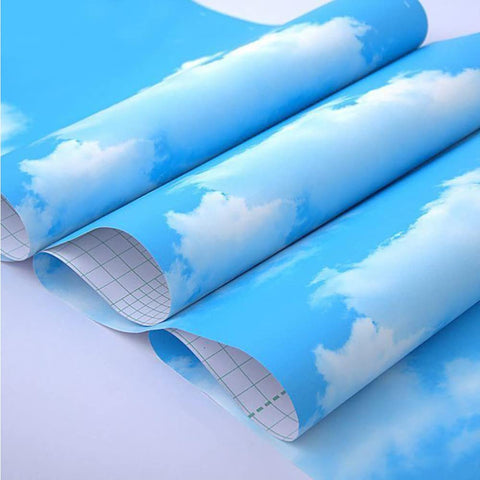 TAOGIFT Kitchen cabinet blue sky clouds cover for a fresh makeover