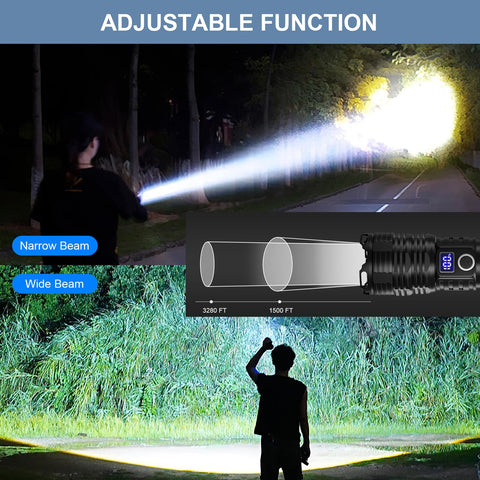 taoquwe flashlight digital power display helps monitor battery