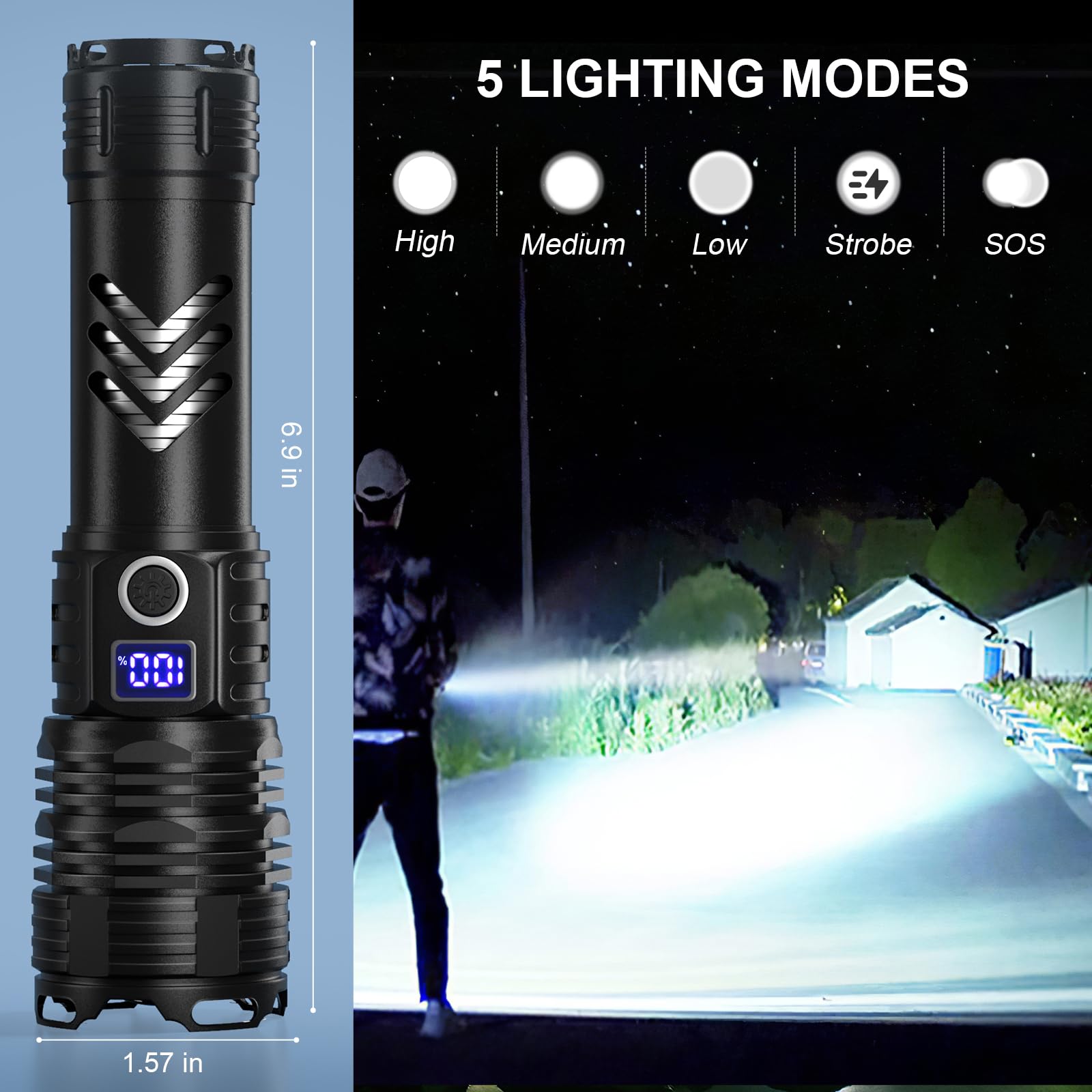 taoquwe flashlight beam focuses clearly with no grid lines