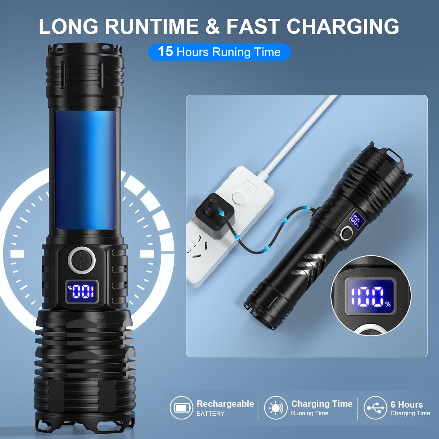 taoquwe flashlight made of military-grade aluminum for rugged use