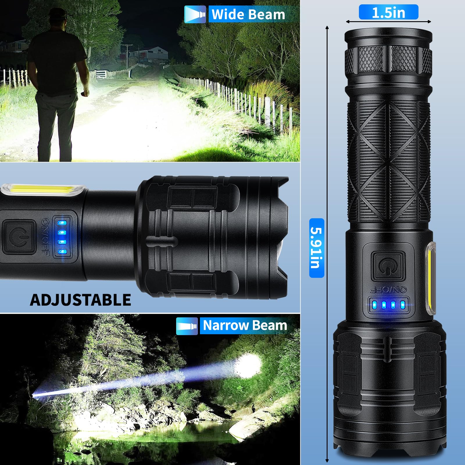 taoquwe ipx6 waterproof flashlight withstands wet conditions