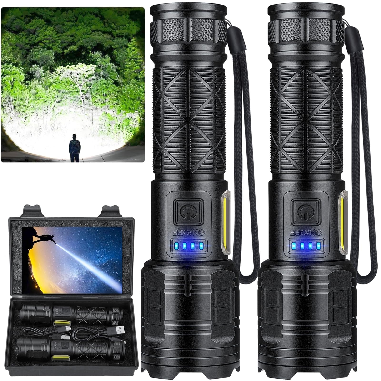 taoquwe 9000-lumen flashlight beam for outdoor visibility