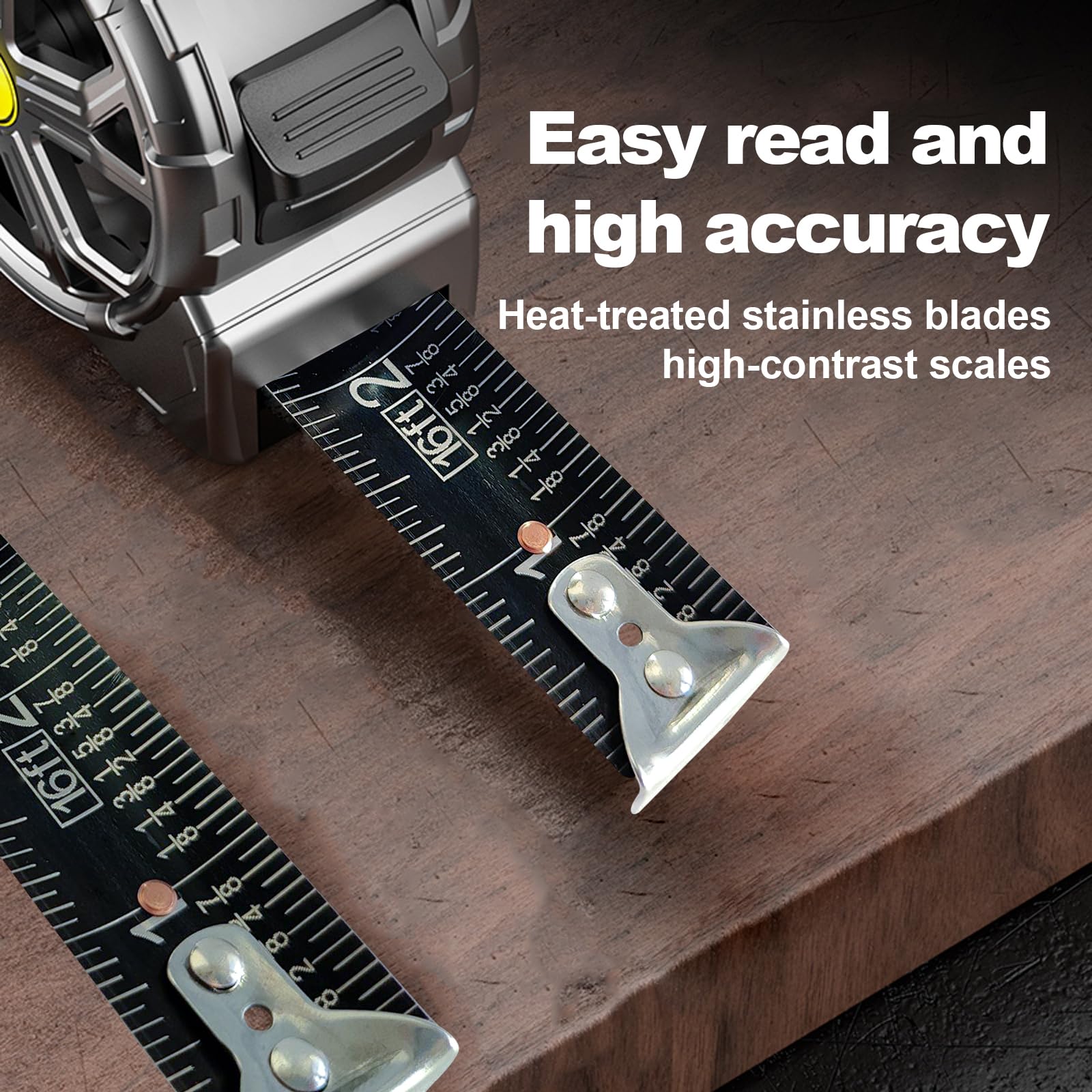16ft tape measure waterproof and dustproof body protects blade outdoors.