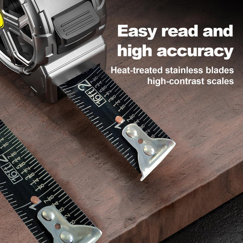 16ft tape measure waterproof and dustproof body protects blade outdoors.