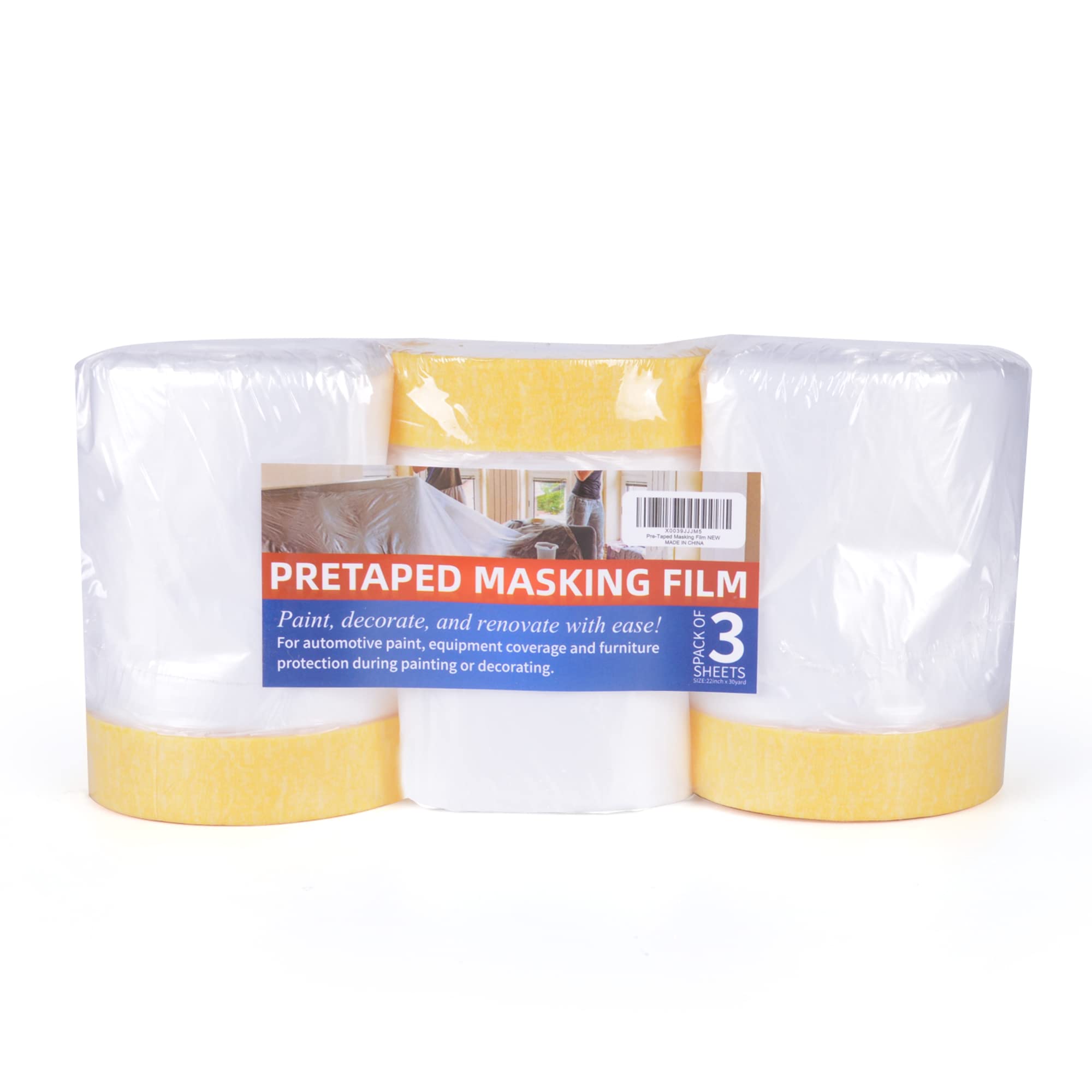 Tapebear masking film roll protects surfaces with durable 22in x 30yd sheet
