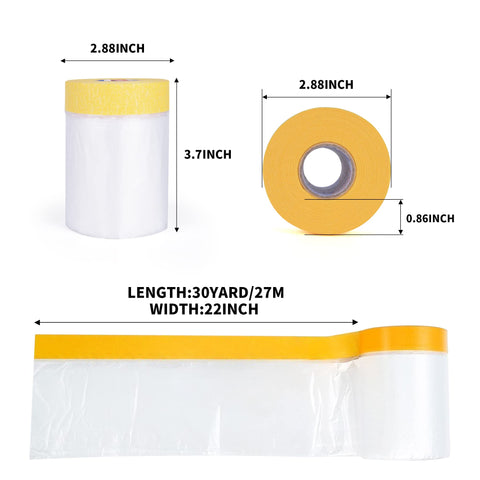 Tapebear dust-proof masking film shields furniture during painting