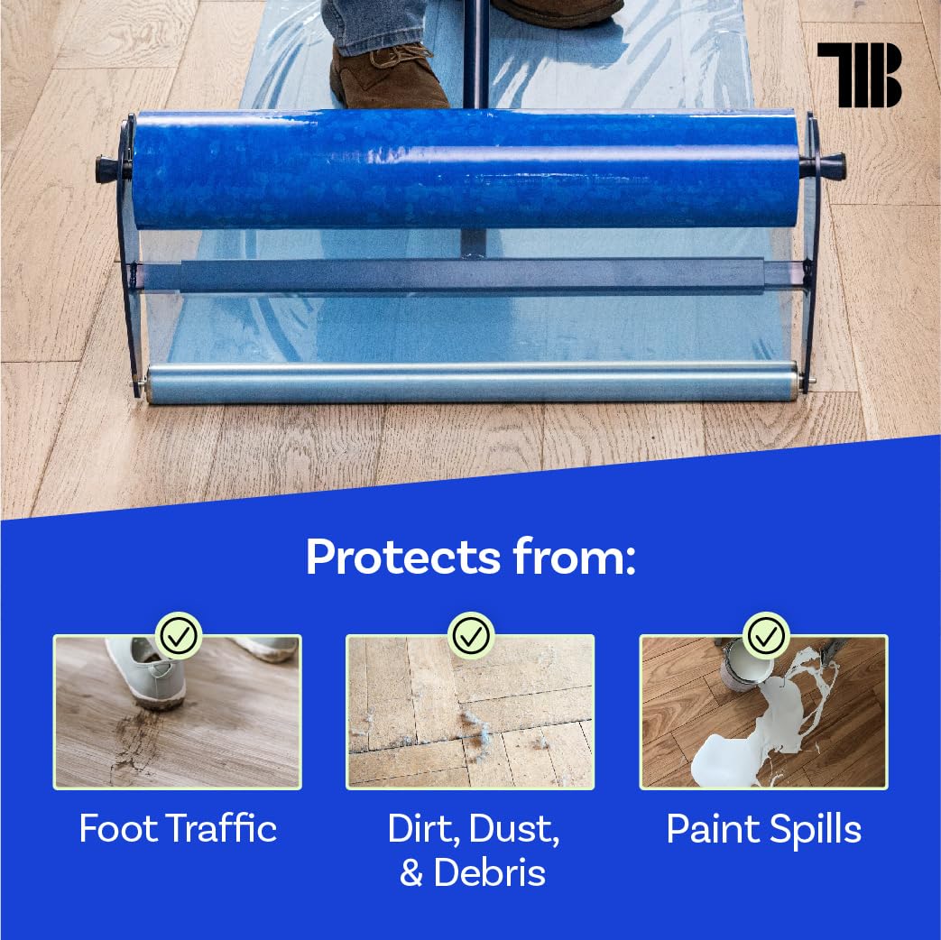 TapeManBlue American-made floor protection film emphasizes domestic materials and quality.