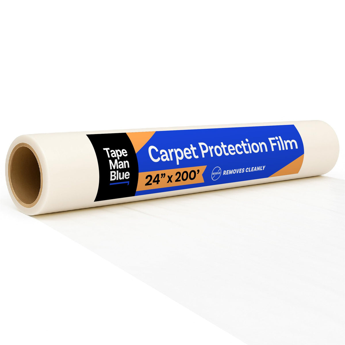 TapeManBlue carpet protection film unwind-ready for fast, clean coverage.