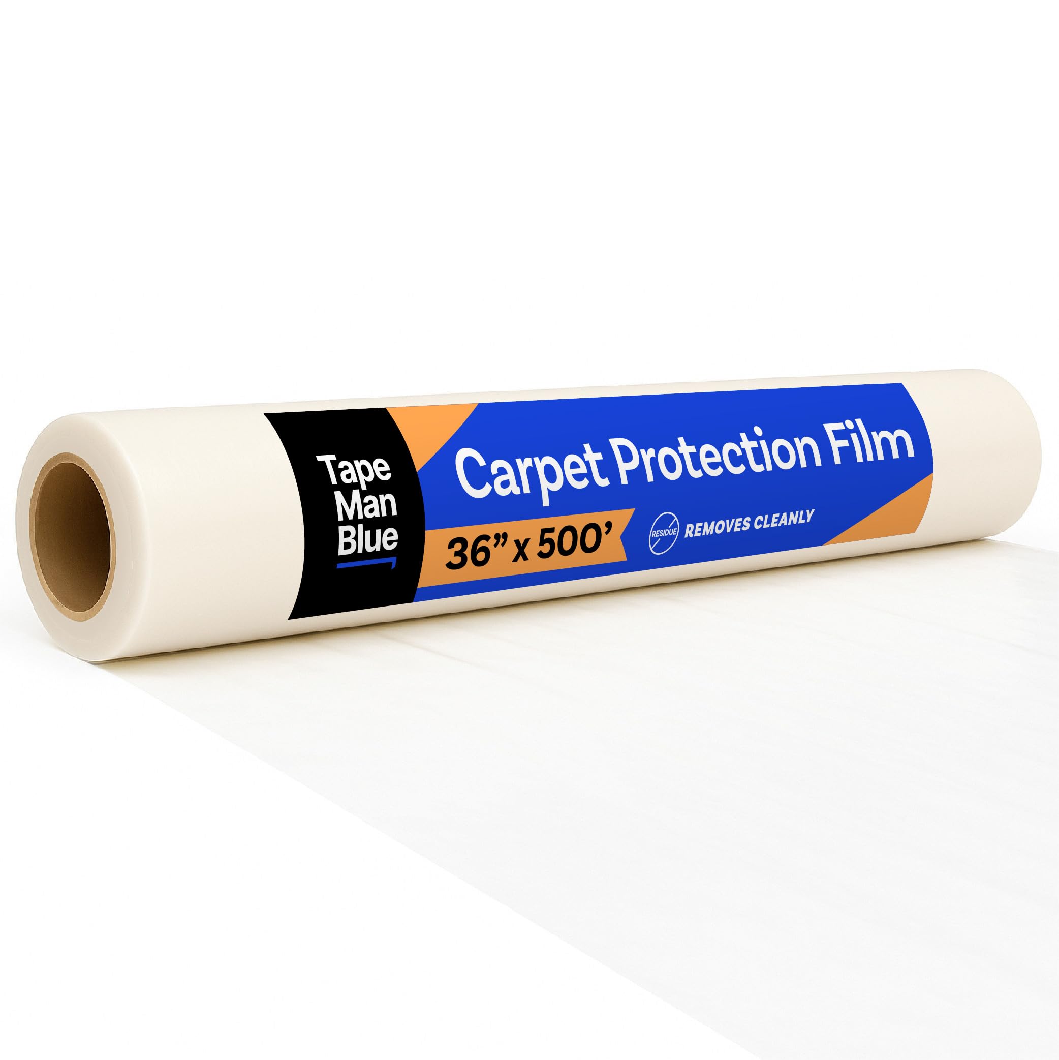 TapeManBlue carpet protection film roll protects floors from dirt during construction