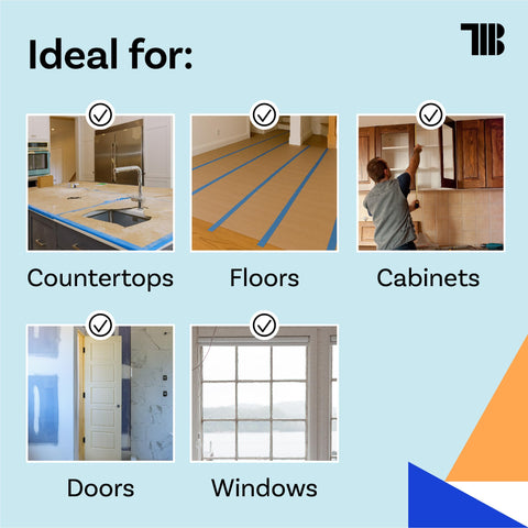 TapeManBlue durable protective paper for painting and renovation helps prevent damage
