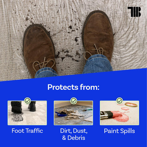 TapeManBlue easy-unwind installation helps protect floors quickly without tools.